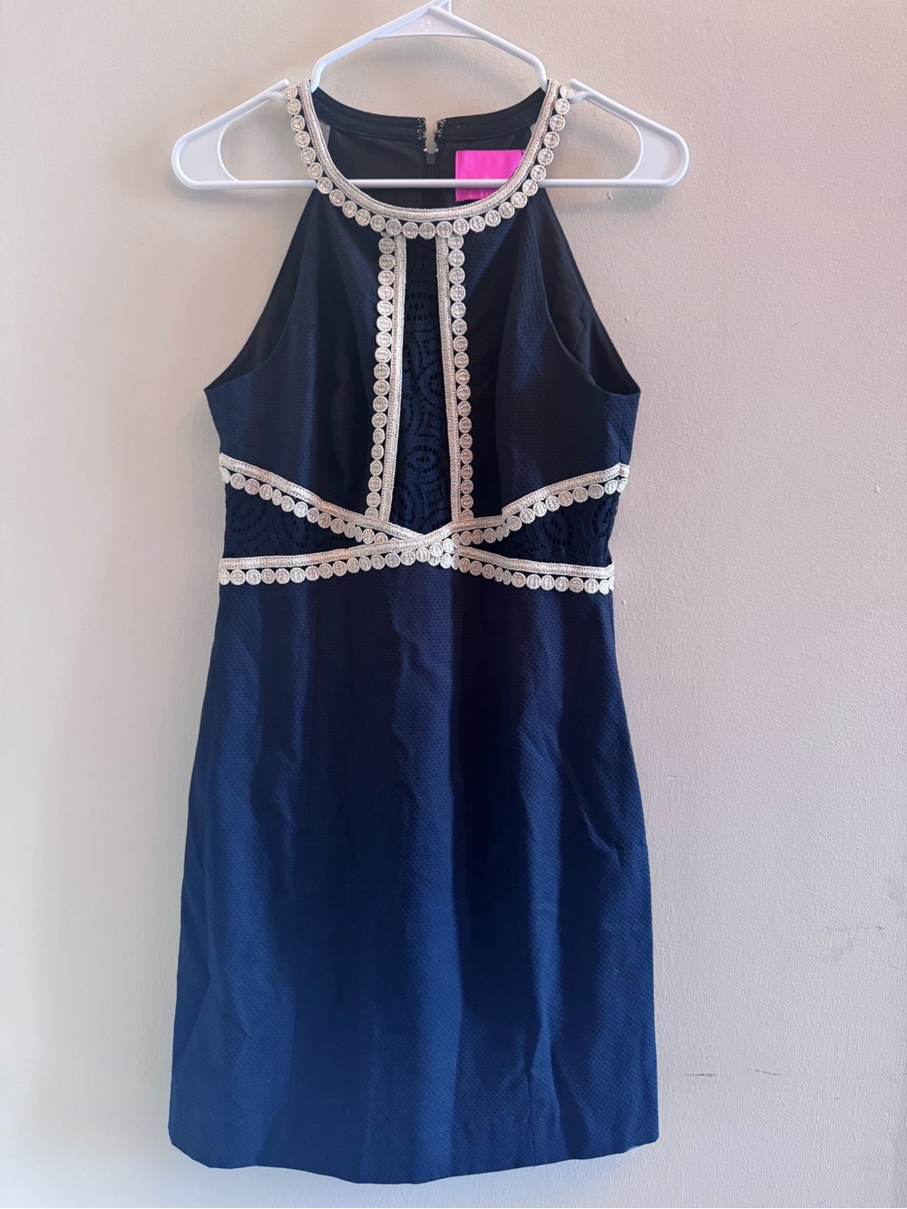 Lilly Pulitzer Navy Mini Dress with Ivory Trim